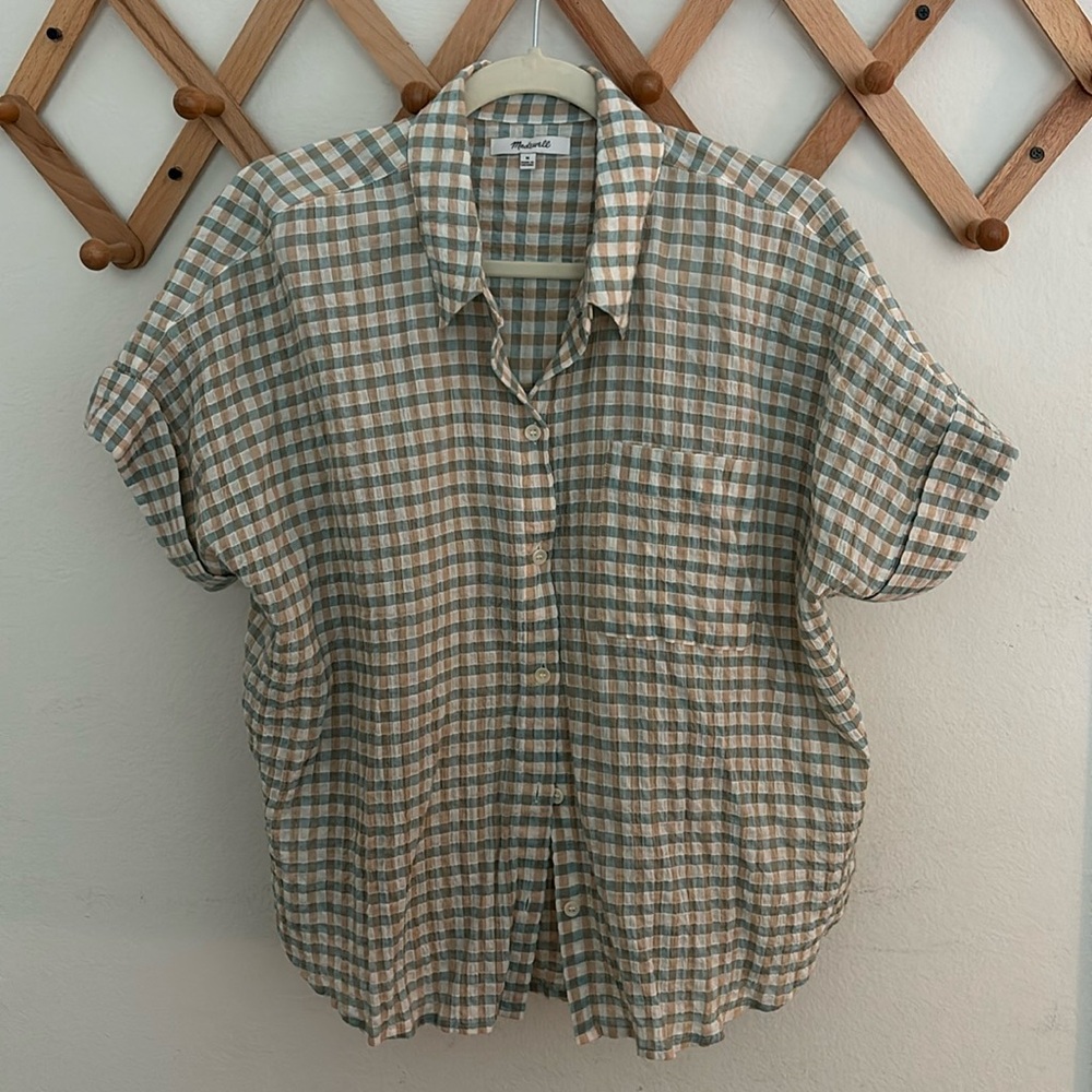 Madewell Short Sleeve Gingham Button Down